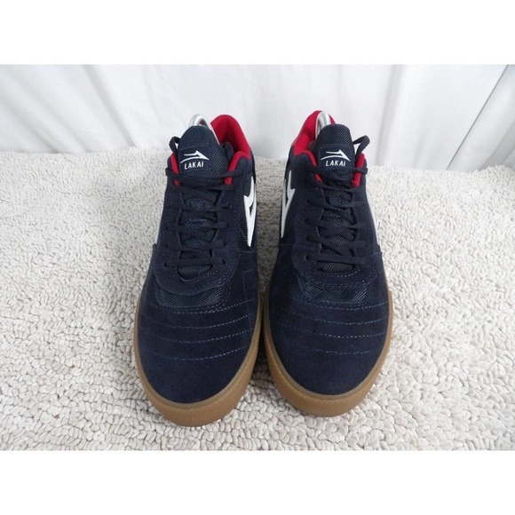 Lakai Cambridge Mens Navy/Gum Suede Lace Up Low Top Skate Sneaker Shoes Sz 10.5 - Picture 1 of 7